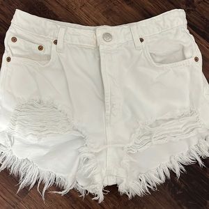 White Zara high rise shorts
